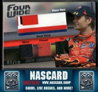 2008 Press Pass Four Wide Race Used Memorabilia Jeff Gordon /10 - Image 1 of 2