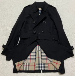 Burberry London Men's Trench Coat w/Liner Nova Check Cotton Black size M - Picture 1 of 20