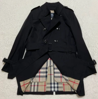 Gabardina para hombre Burberry London con forro algodón a cuadros Nova negra talla M Foto 1 de 4