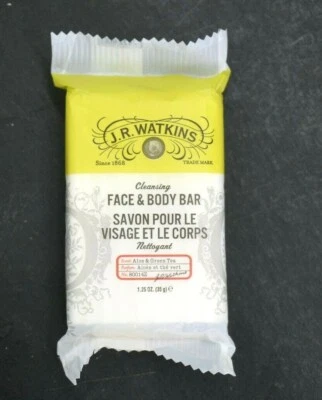 JR Watkins Travel Size 1.25 oz Cleansing Face & Body Bar Aloe & Green Tea 80014Z - Image 1 of 4