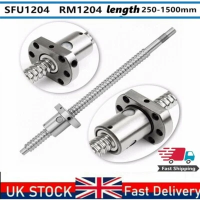 Ball Screw SFU1204 RM1204 L250-1000mm Rolled End Machined + Ballnut For CNC - Image 1 of 4