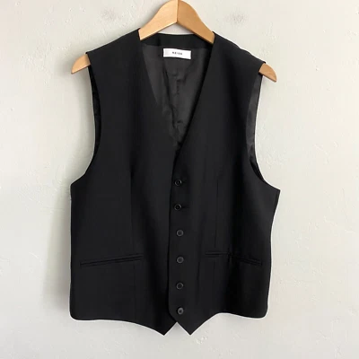 Reiss Bravo W Traje Moderno Chaleco Hombres Talla 41 Negro Lana Formal Nuevo sin Etiquetas Foto 1 de 4