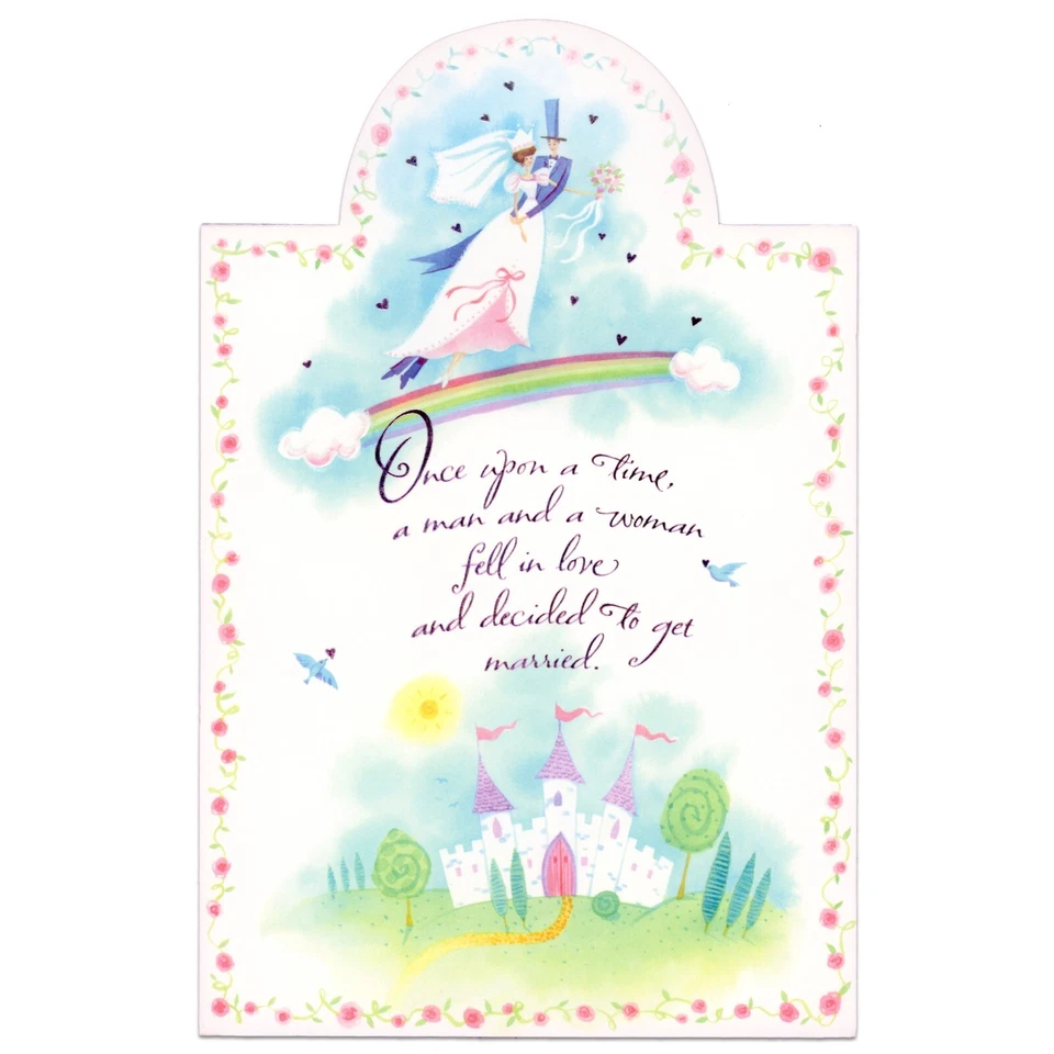 Tarjeta de BODA de cuento de hadas, Érase una vez hombre mujer de American Greetings +✉ Foto 1 de 4