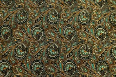 Faux Silk Brocade (Colorful Paisley) Jacquard Damask Kimono Fabric Material BL18 - Image 1 of 4