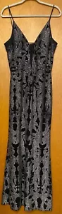 BETSY ADAM y2k 90's Sparkle Glitter Black/silver Lined Long Maxi Dress PROM 14 - Picture 1 of 7