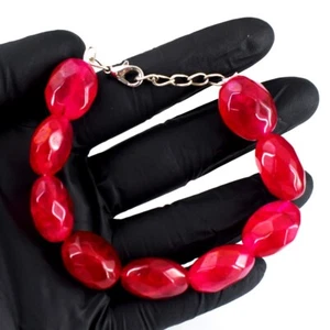 Beautiful Amazing Cut Pink Ruby 198.00 Cts Beaded Wonderful Bracelet RK 40 E694 - Picture 1 of 3
