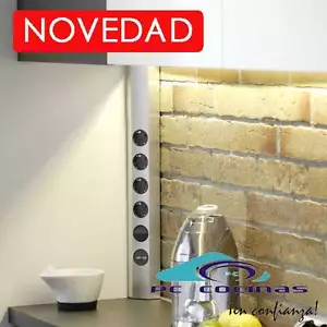 Enchufes de cocina IL 008 pared, esquinas de 90º, 4 enchufes 1 interruptor 2 USB - Imagen 1 de 3