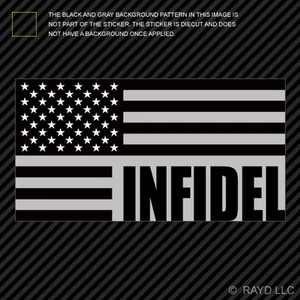 (2x) Calcomanía troquelada de 4" Tenue INFIDEL Bandera Americana EE. UU. - Imagen 1 de 1
