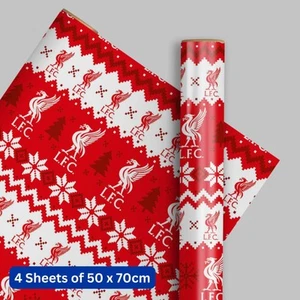 Liverpool FC Weihnachten 4 Blatt & 4 Etiketten Geschenkpapier Konvolut - Bild 1 von 4