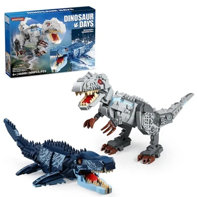 Dinosaur Building Sets - Indominus Rex  Mosasaurus STEM Toys for Kids 6-12 - Image 1 of 4