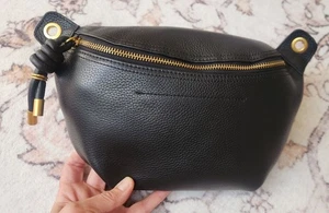 ITAMOOD Umhängetasche schwarz Leder & goldfarben Brust neu ohne Etikett - Bild 1 von 7