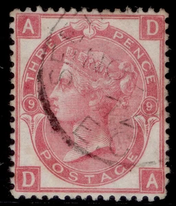 GB QV SG103, 3d rose plate 9, FINE USED. Cat £40. CDS DA - Picture 1 of 1