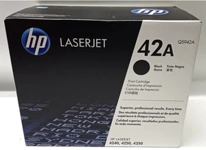 NUEVO SELLADO Cartucho de tóner genuino HP LaserJet 42A negro Q5942A N1812 C0 - Imagen 1 de 2