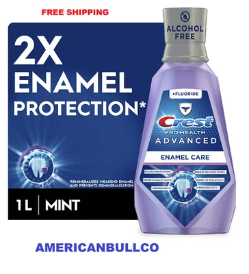 Crest Pro Health Advanced Mouthwash, Alcohol Free, Enamel, Mint, 33.8 fl oz - Image 1 of 4