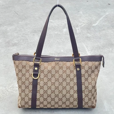 Gucci | Authentic Vintage Monogram GG Leather Canvas Brown Beige Shoulder Bag - Image 1 of 4