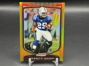 2009 Bowman Chrome Football Joseph Addai #42 Gold Refractor /50 Colts - Picture 1 of 2