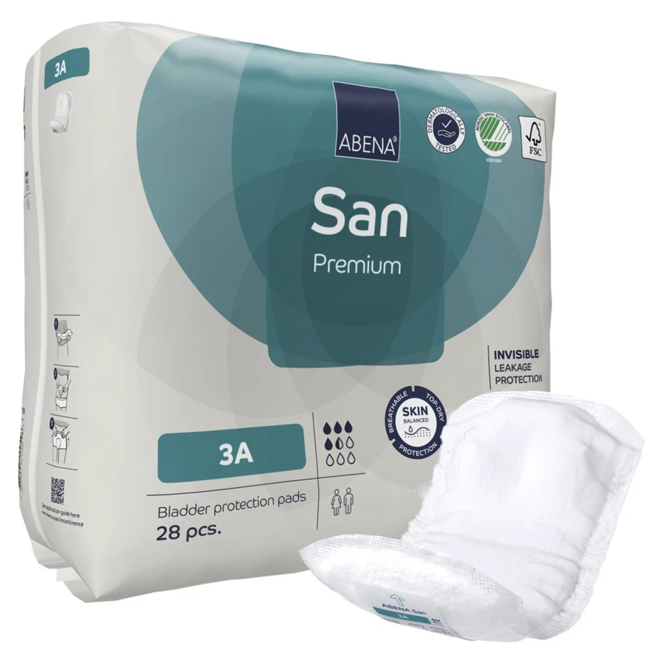 Abena San Premium Unisex Incontinent Pad 4.3 .9 Inch 1000021305 196 Ct