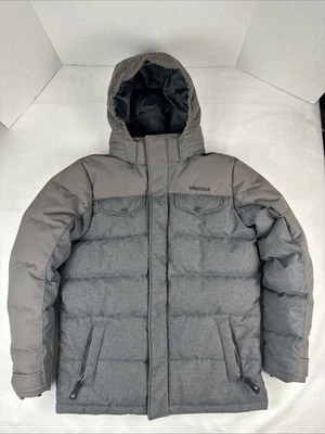 Marmot Down Hooded Jacket 700 Fill Puffer Jacket Coat Youth Size XL Gray EUC - Image 1 of 4