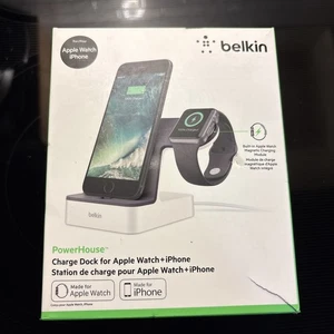 NEW Belkin PowerHouse Wireless Charging Dock Apple Watch + iPhone Station Stand - Picture 1 of 6