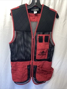 Vintage Winchester Vest Mens Large Red Black Mesh Hunting Vest Pockets Padded - Picture 1 of 5