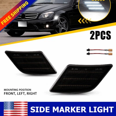 2X Front Left Marker Signal Light For 2008-2011 Mercedes Benz C250 C300 C350 C63 - Image 1 of 4
