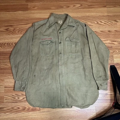 Boy Scouts of America BSA Men's Adult Shirt Vintage Sweet Orr Size 15  Med Rare. - Image 1 of 4