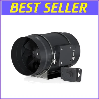 Quiet 8" Inline Fan - Boost Air Circulation with External Speed Control, 831 CFM - Image 1 of 4