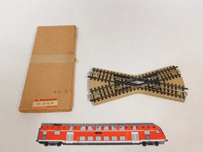 Märklin H0 00 AC 3600 K Crossing M Track Full Profile 800 Sg + Box #DV161-0, 5 - Image 1 of 3