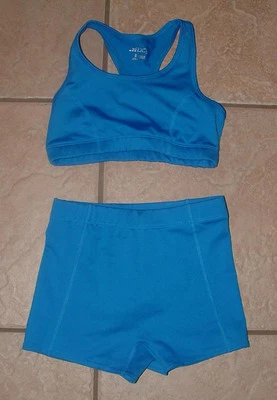 Girls Sz Small (7) Royal Blue Athletic Sports Bra & Bike Shorts 2 Pc Set BCG - Image 1 of 2