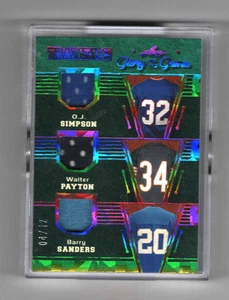 OJ SIMPSON WALTER PAYTON BARRY SANDERS 2025 LEAF GLORY OF THE GAME MEMORABILIA - Picture 1 of 2
