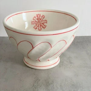Anthropologie X Molly Hatch Snowflake Swirl Holiday 4" Soup Cereal Latte Bowl - Picture 1 of 6