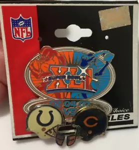 Prendedor de solapa coleccionable de fútbol americano NFL 2007 XLI Super Bowl Colts vs Bears 02-04-07 - Imagen 1 de 12