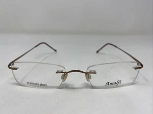 AMALFI NAPOLI GUNMETAL BROWN 50-18-135 Rimless Eyeglasses Frame 7360 - Picture 1 of 7