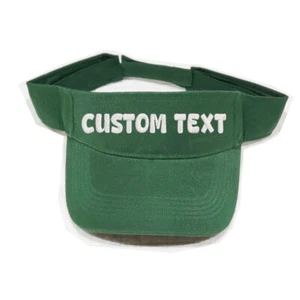 Custom embroidered sun visor cap, personalized embroidered visor hat (green) - Picture 1 of 10