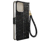 Case for iPhone 14 Pro Max Glitter Disco Wallet Video Stand Black