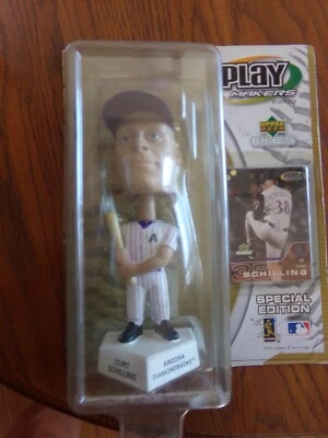 C Schilling DBACKS COLLECTOR 02 Upper Deck Play Makers Bobblehead w/Card NIB $20 - Image 1 of 4