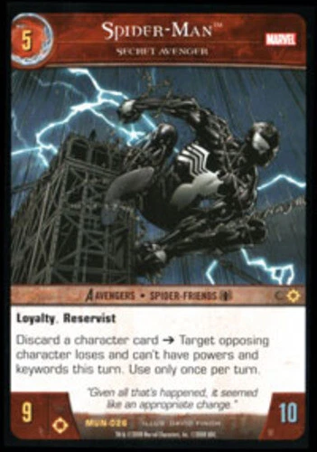 VS System: Spider-Man, Secret Avenger [Played] Marvel Universe TCG CCG Classic M - Image 1 of 1