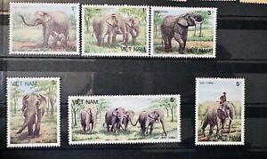1986 Vietnam Stamp ASIAN ELEPHANTS MNH