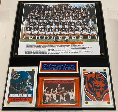 1985 CHICAGO DA BEARS XX FRAMED 8X10 TEAM PHOTO-MAN CAVE DECOR-12X15 WALL PLAQUE Cover