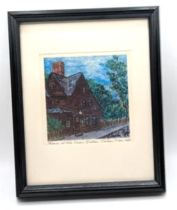 House of the Seven Gables Salem Mass Black Framed Art Print Signed Matted 11 x 9 - Picture 1 of 6