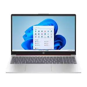 HP 15 Laptop 15.6" HD Pentium Quad-Core N200 4GB 128GB SSD Webcam Win 11 S Red - Picture 1 of 8