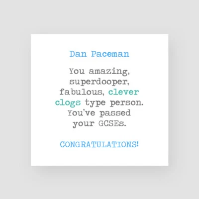 Personalised Handmade Passed GCSEs Card - For Him, Congratulations, Well Done - Image 1 of 4