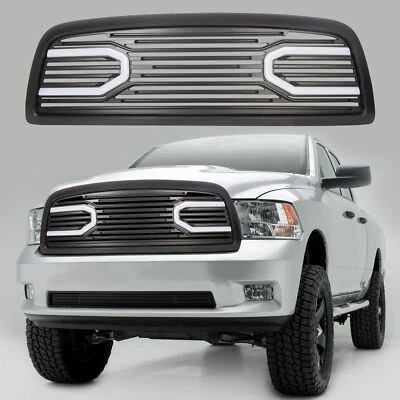 Para Dodge Ram 1500 2009-2012 frontal Big Horn parrilla empaquetada negra + carcasa y luz Foto 1 de 4
