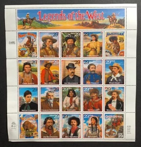 U.S. Stamps SC #2869. LEGENDS OF THE WEST. 29¢ Sheet of 20 - Picture 1 of 1
