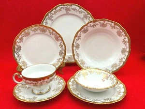 SELTENES 7 TLG GEDECK WEIMAR PORZELLAN KATHARINA VERGOLDET 24 KT GOLD 14051  - Bild 1 von 10