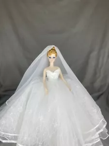 Vestido de Novia Hecho a Mano Atelier 4 Piedra de Seda Barbie Moda Modelo Muñeca Poppy Parker - Imagen 1 de 22