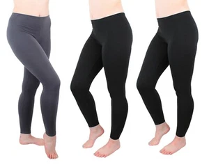 3 Pack Womens Leggings High Waist Buttery Soft MicroLuxe Full Ankle Length Pants - Picture 1 of 12