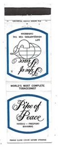 Pipe of Peace- Nassau, Freeport Bahamas Vintage Matchbook Cover - Picture 1 of 3