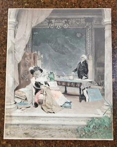 Luigi Rossi Swiss 1853-1923 Scene From Moliere's Play  The Learned  Ladies Litho - Picture 1 of 4