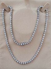 14K White Gold Finish 18.25 Ct Lab Created Diamond Tennis Necklace
